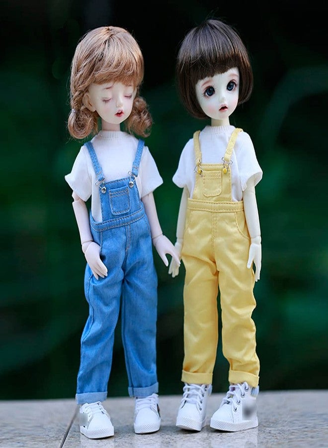 XiDonDon ملابس دمى XiDonDon Blyth BJD مقاس 30 سم (1/6) BJD SD YOSD، طقم ملابس عصري من الجينز مكون من بنطال جينز وقميص بأكمام قصيرة، إكسسوارات للدمى (أزرق) - Image 3